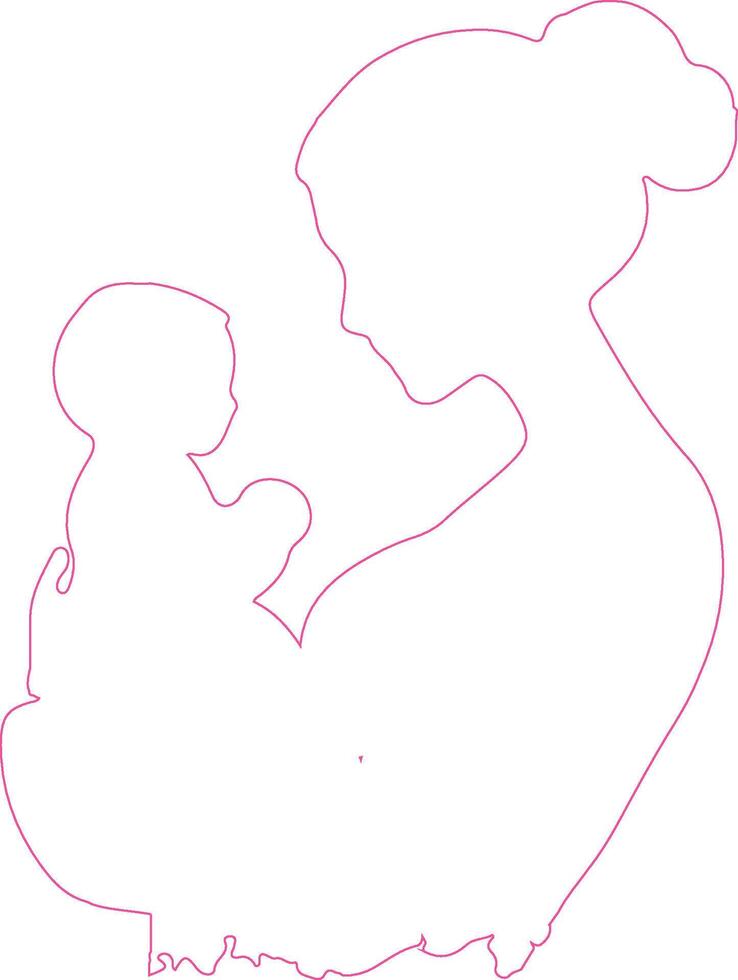 Mother's Day Poster Line Art vector