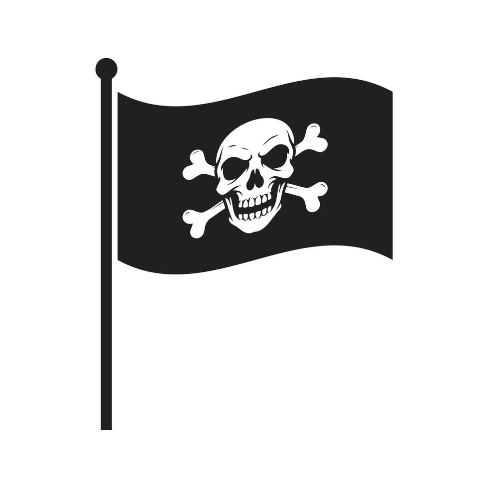 pirate flag with skull and crossbones vector