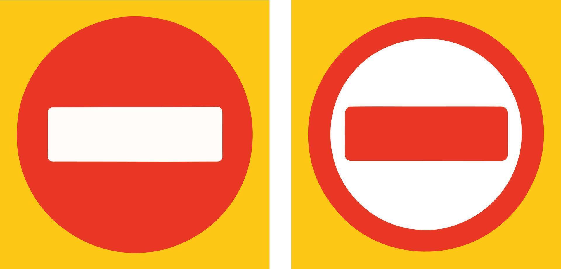 Prohibited Entry Traffic Sign, Real-World Road Signage for Driver Warning, Legal Compliance, and Street Safety Enforcement vector