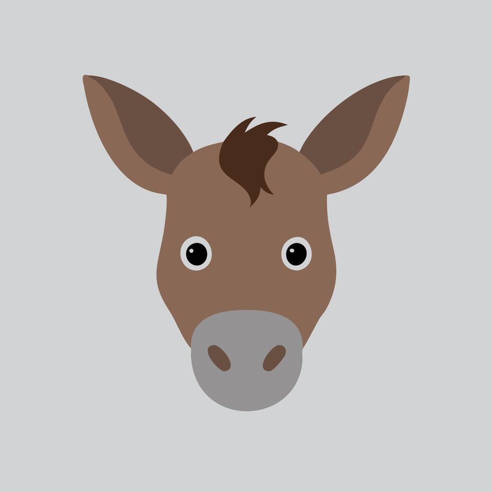 donkey head art vector