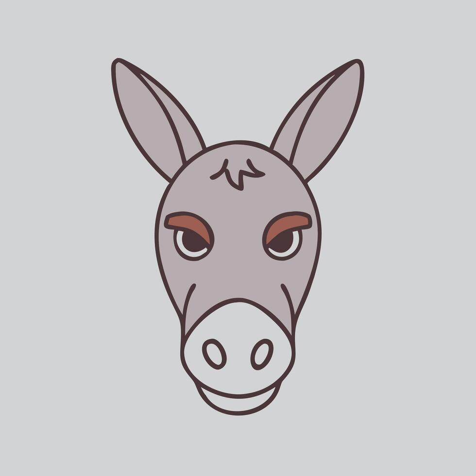 donkey head draw vector