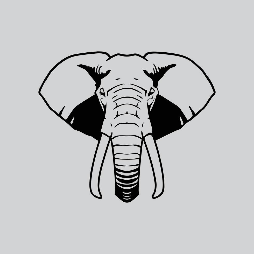 Elephant Ink Artwork Wilderness Style vector