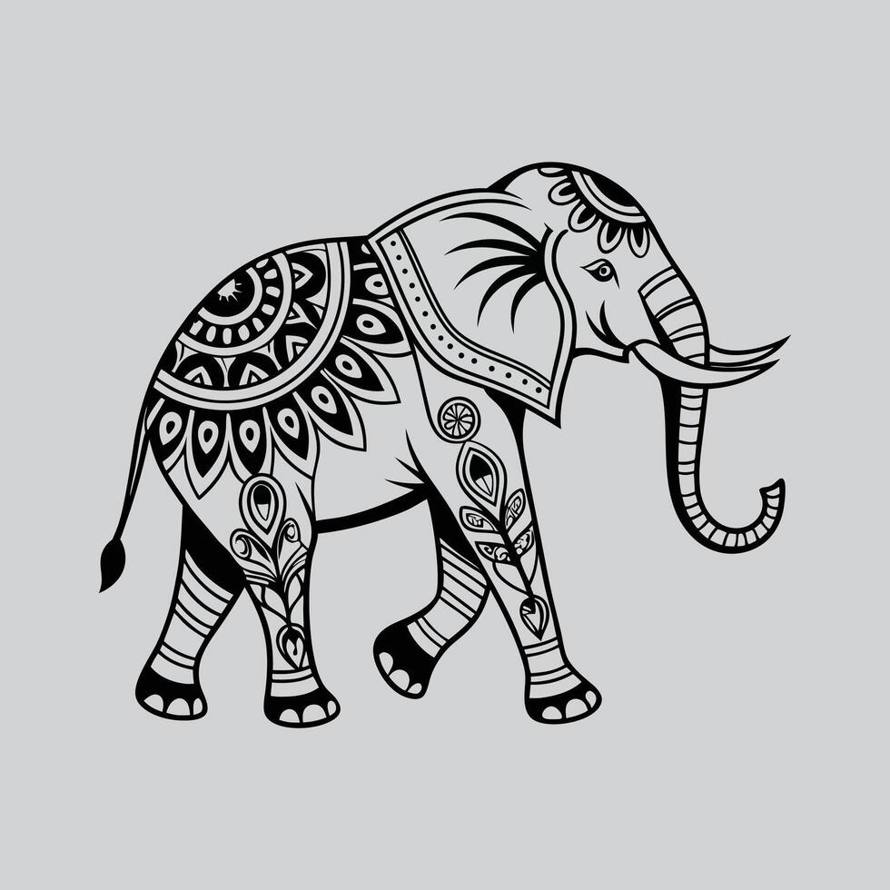 Elephant Expression Tattoo Idea vector