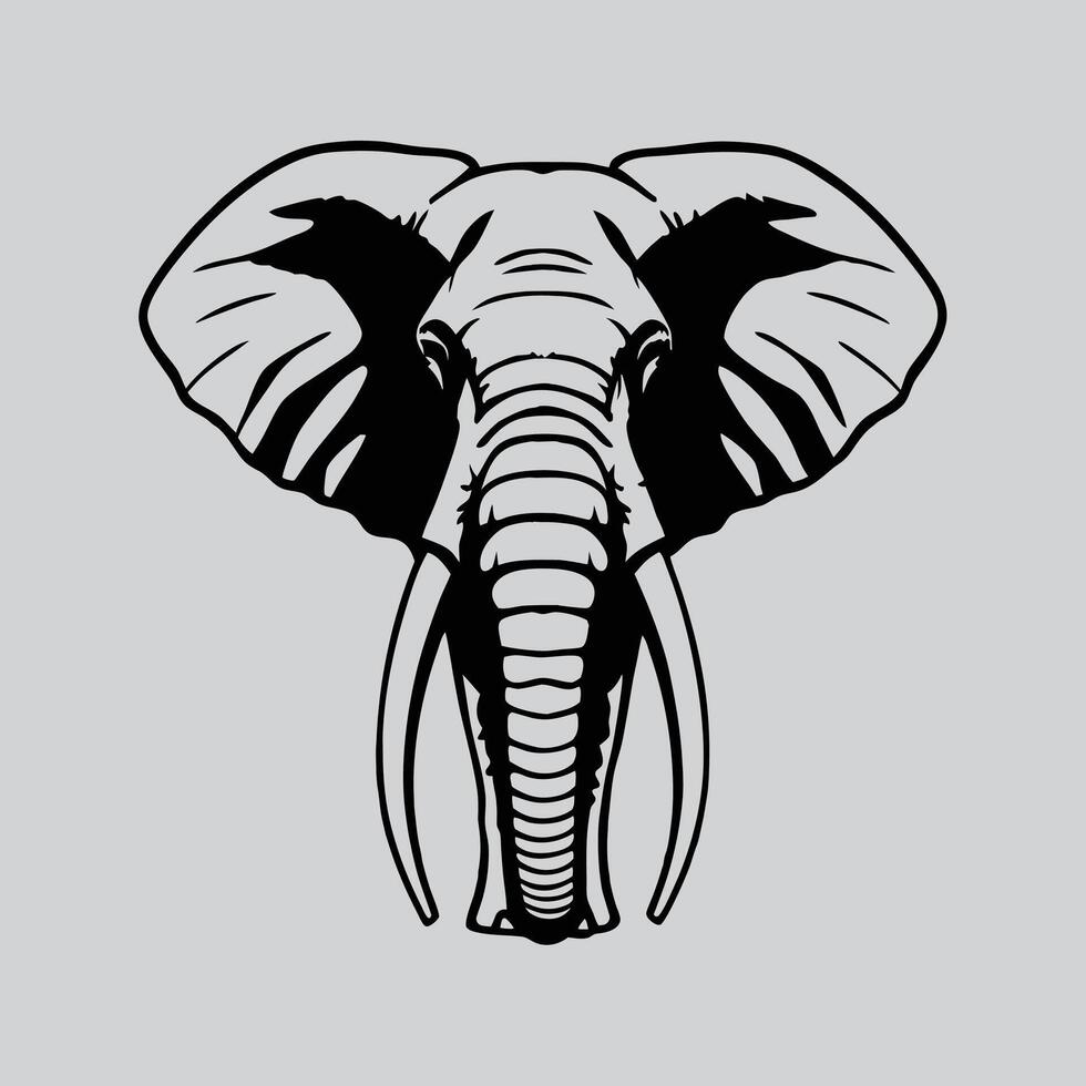 Fierce Elephant Head Tattoo Design vector