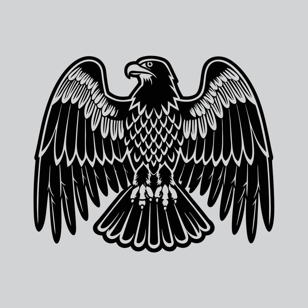 Black and White Eagle Illustration vector