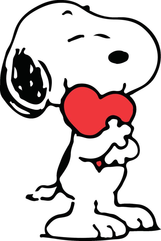 Snoopy with heart vector