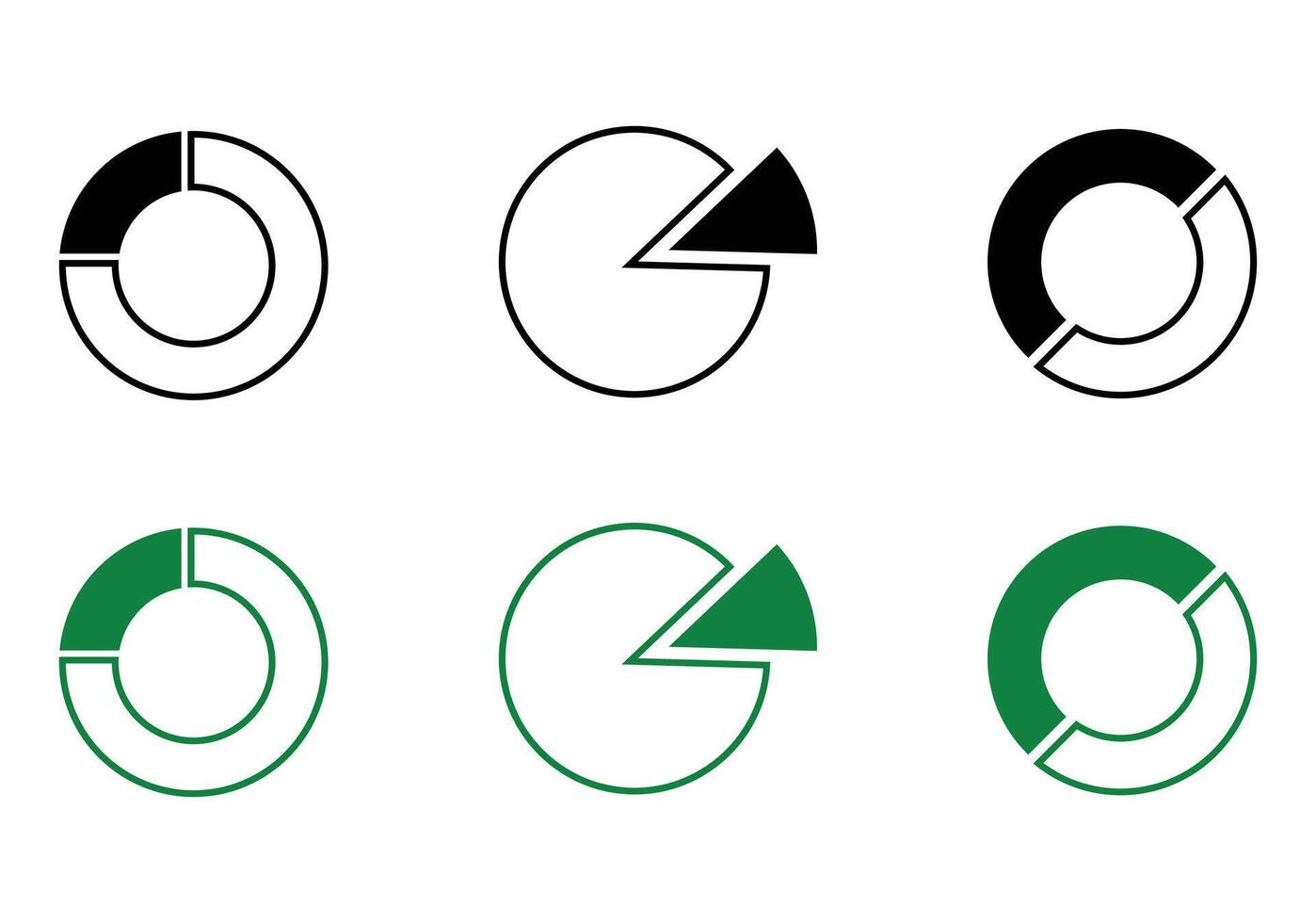 Pie chart icons. illustration, suitable for mobile and web UI, app button, infographic vector