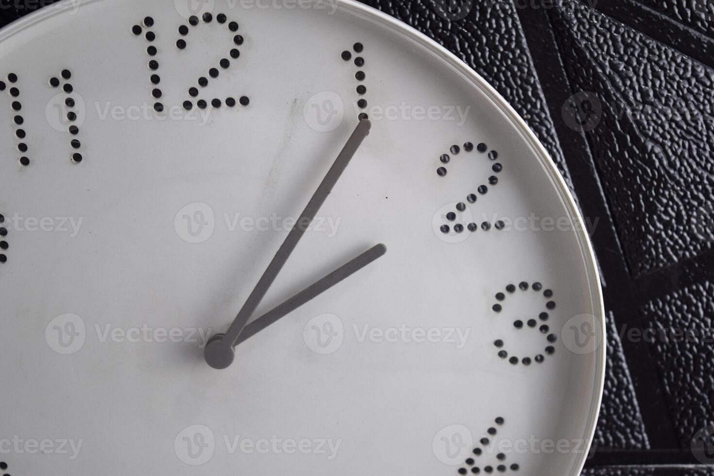 Focus time in clock of two o'clock for design in your business concept isolated on black background, photo