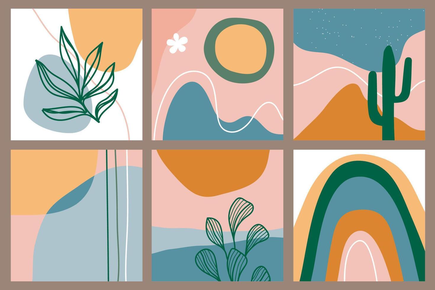 Modern abstract cover set, minimalist cover design. Colorful geometric background, contemporary abstract illustration. vector