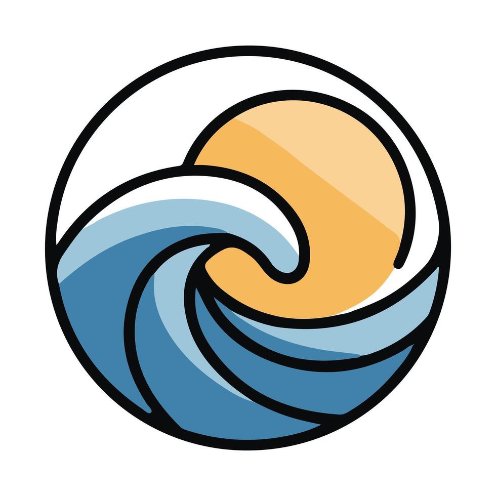 Ocean Wave Logo Template Simple and Modern Design for Marine, Surf, and Water Branding vector