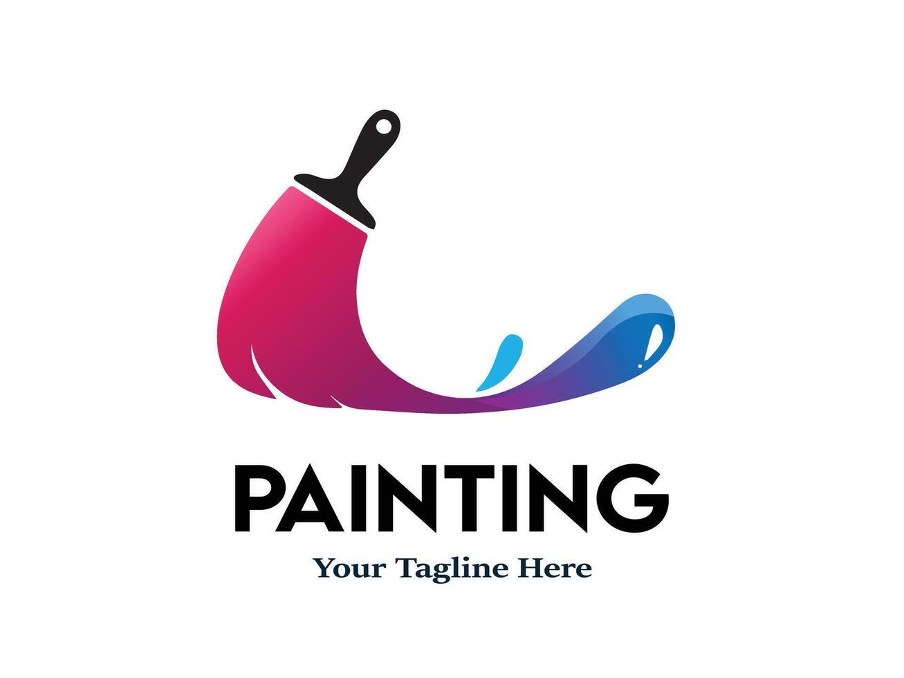 Paint Logo Full Color Luxury Design Style with Creative Brush Concept for Art, Painting, and Branding vector