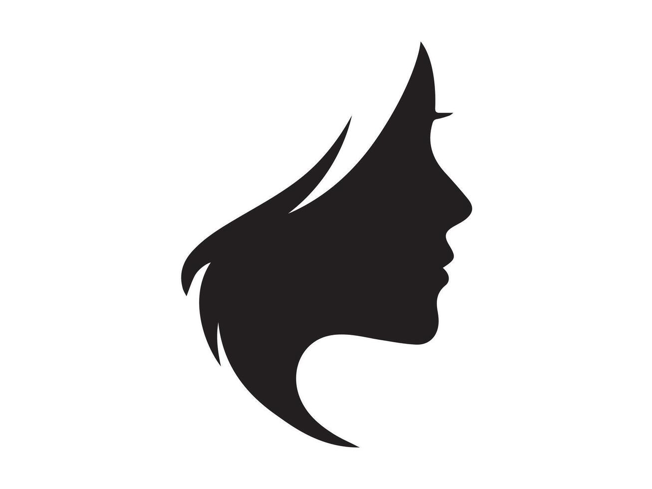Hair Woman and Face Logo vector
