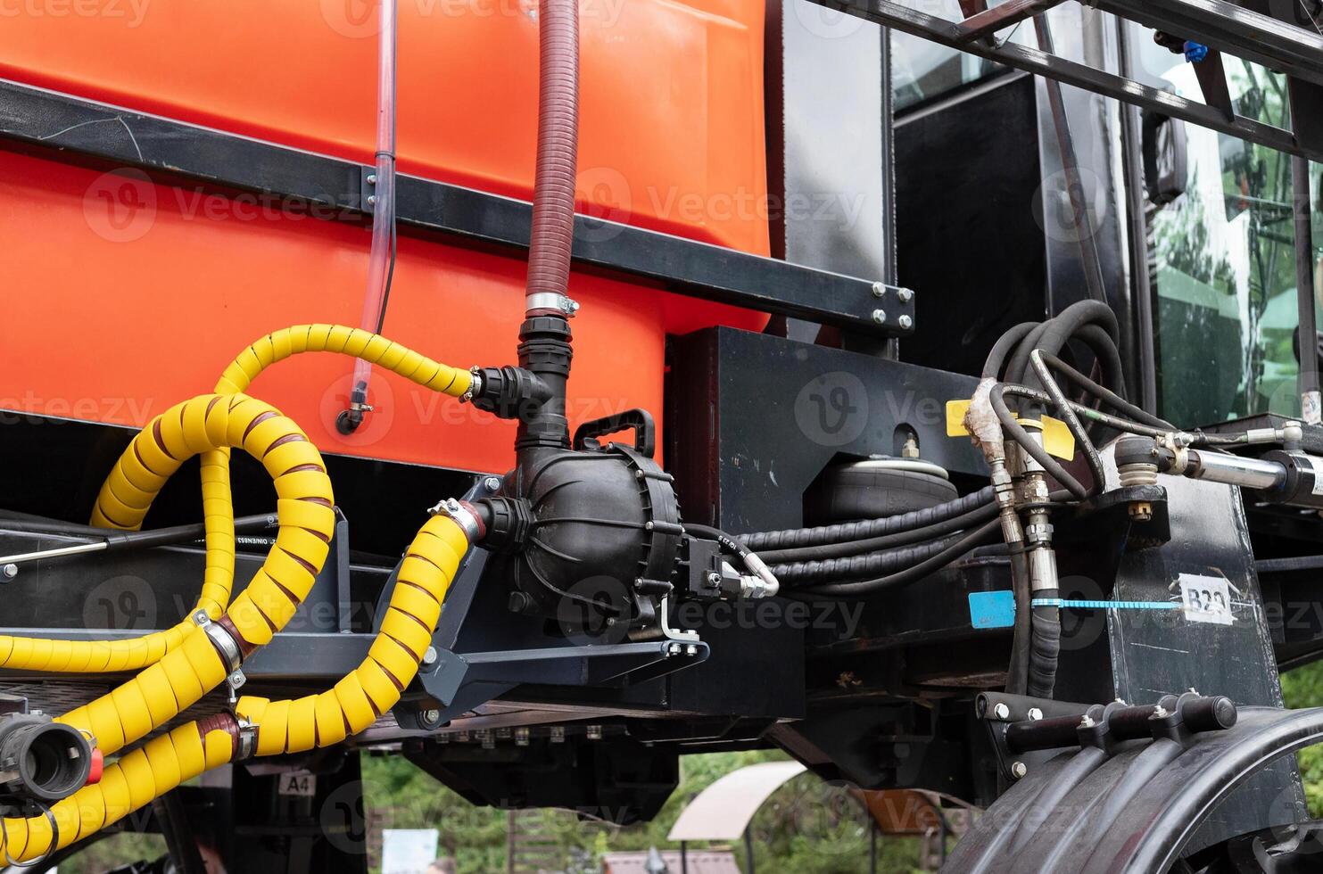 industrial diesel engine for electrical generator in power station. Technology in industry. photo