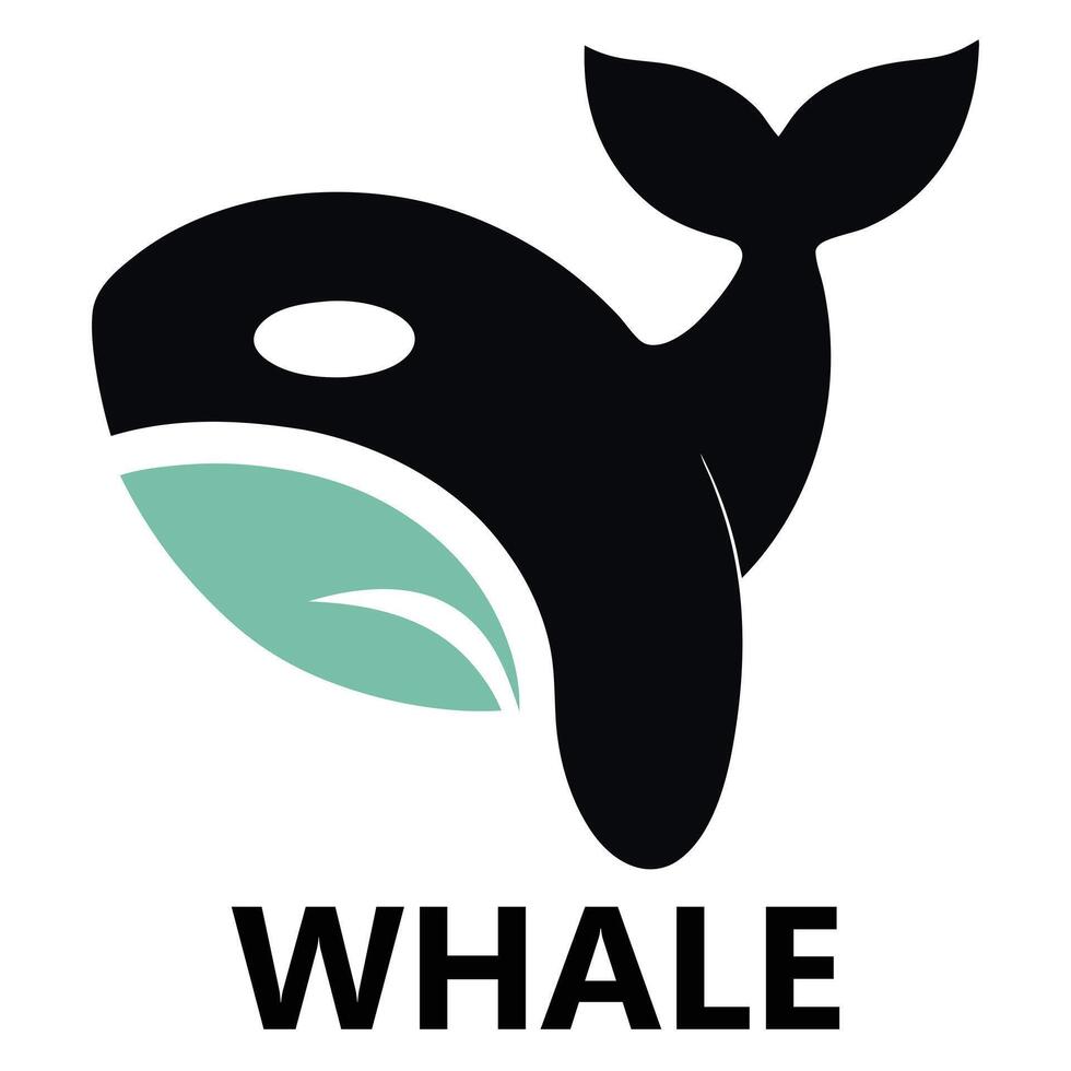 Modern Minimalist Whale Logo Design Template Simple Ocean Animal Emblem for Branding and Nature Concepts vector