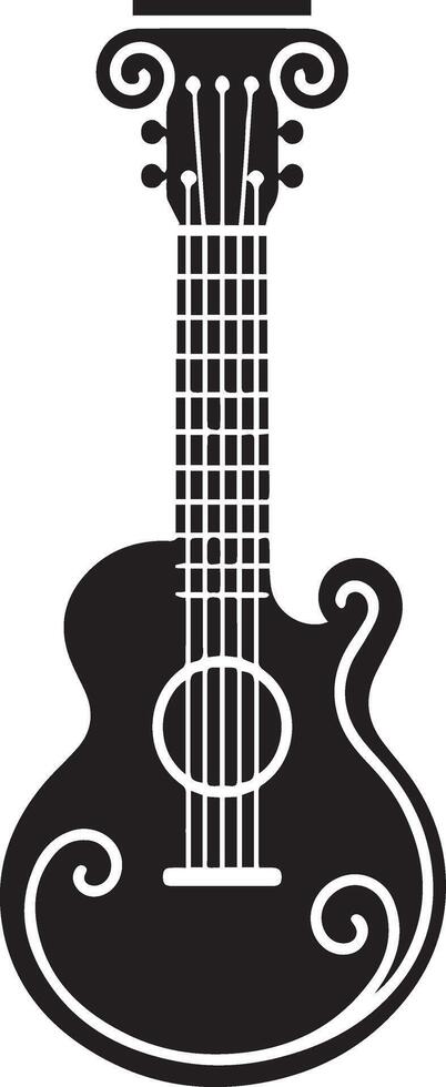 Ornate Acoustic Guitar Icon vector