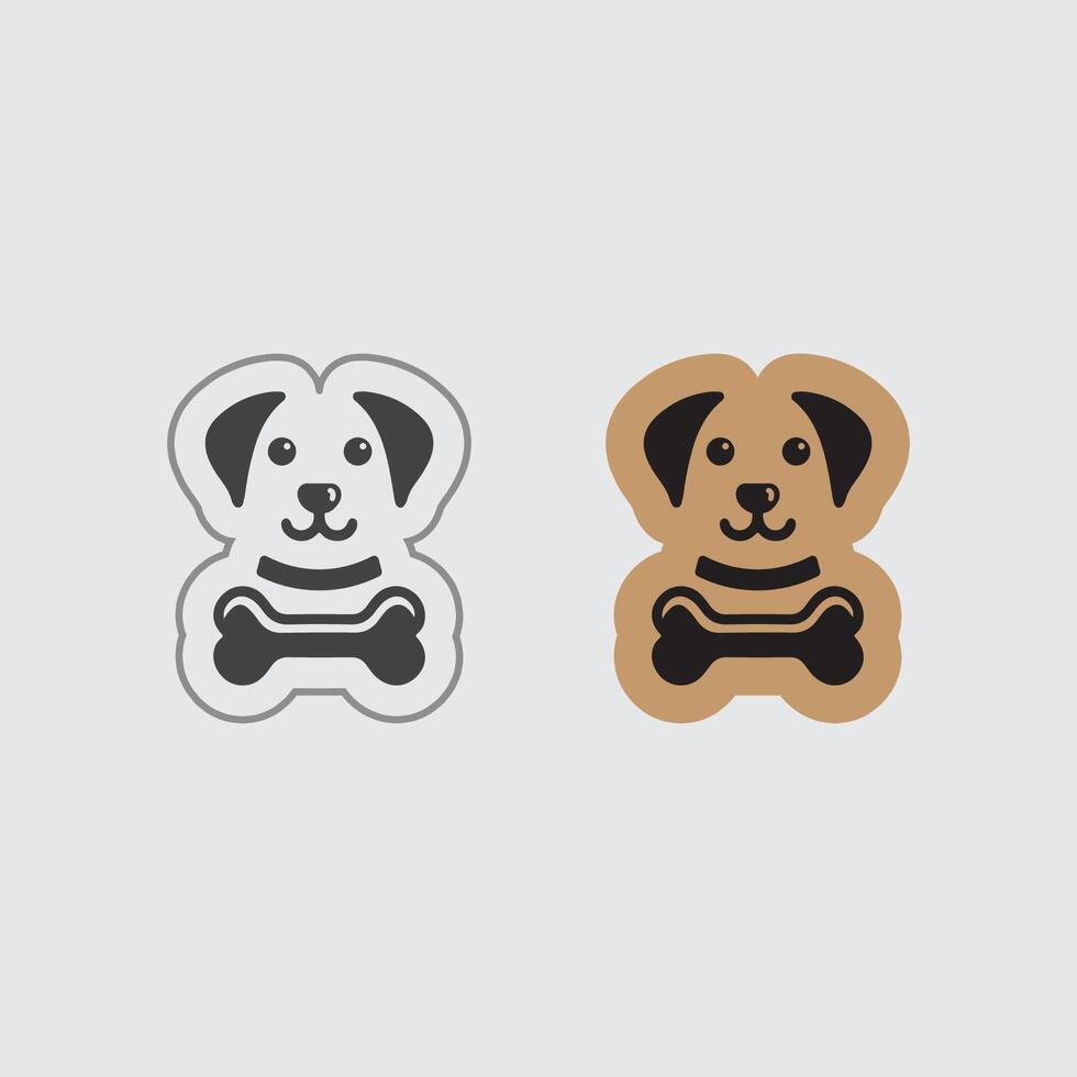 Dog Bone Logo in Ribbon Style for Premium Treat Brands vector