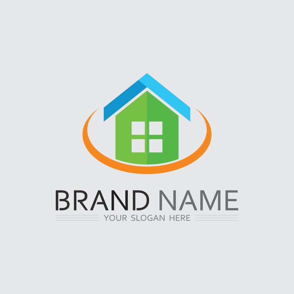 Abstract House Logo with Geometric Shapes vector