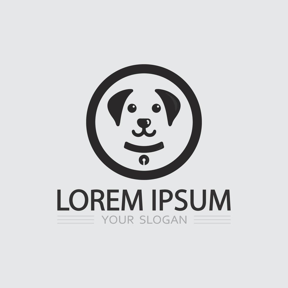 Sitting Puppy with Leash Icon for Dog Walking Services vector