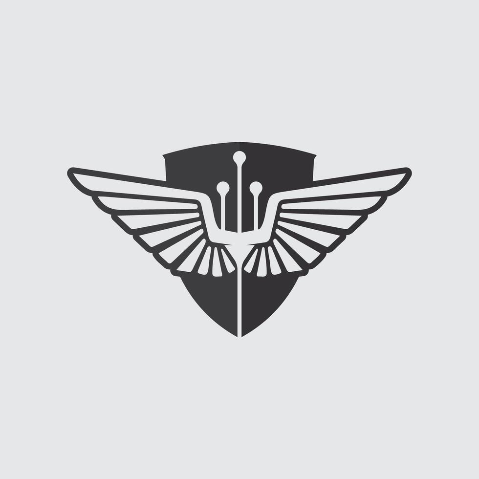 Two Wings Symmetrical Logo Icon Design for Partnership, Balance, and Harmony Concept vector