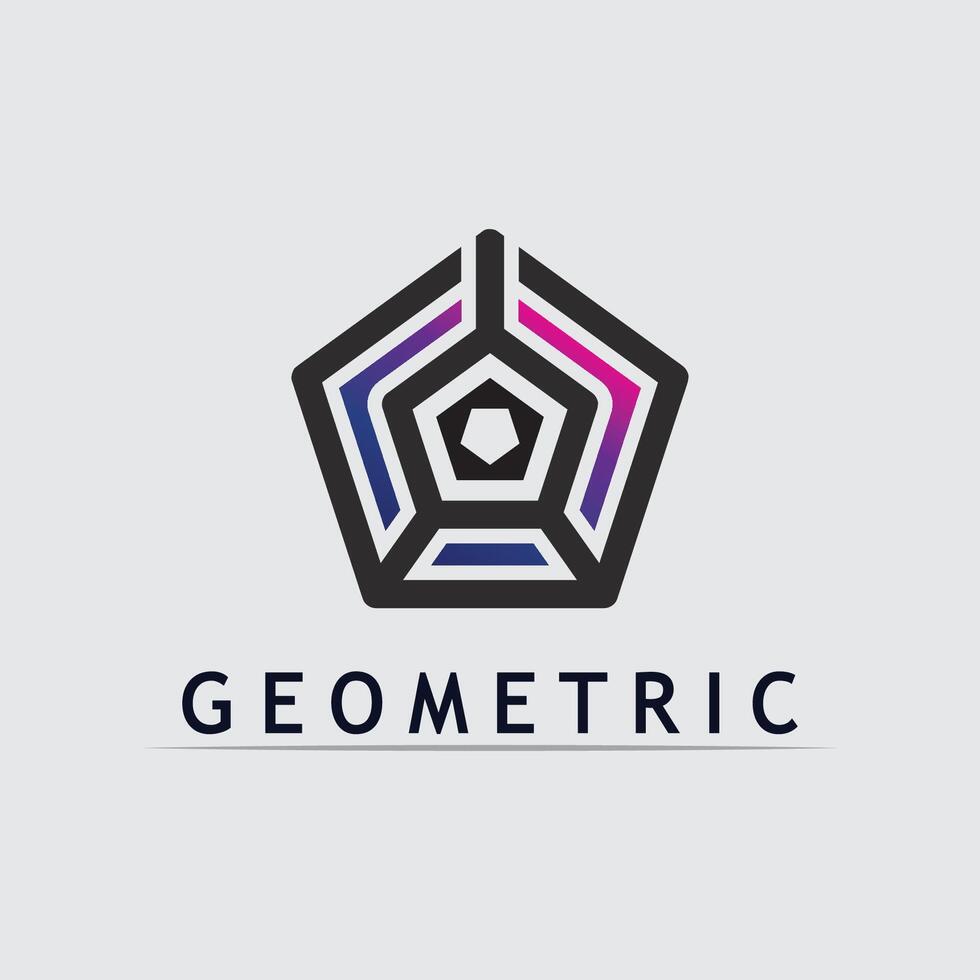 Geometric logo stock icon illustration and business logo Polygonal Diamond Geometric Icon vector