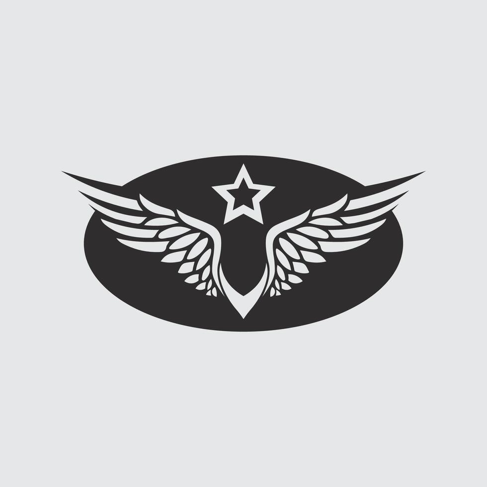 Vintage Winged Badge Logo Design for Retro Cafe, Motorcycle Club, or Travel Brand vector