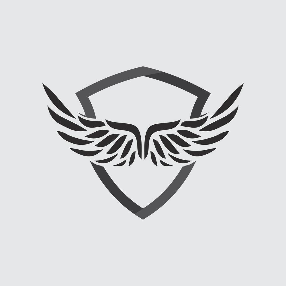 Wings and Shield Logo Emblem for Law Enforcement, Security, and Military Illustration vector