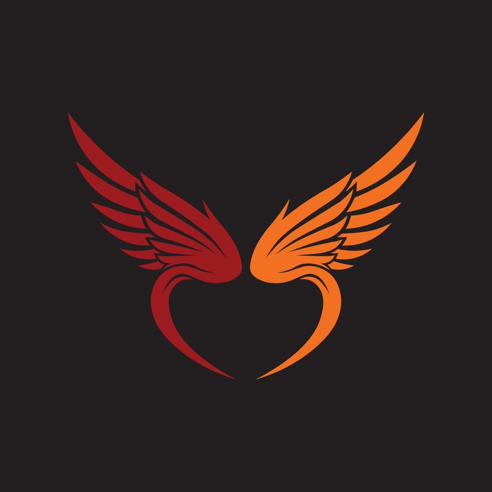 Phoenix Wing Logo Icon for Rebirth Symbolism vector