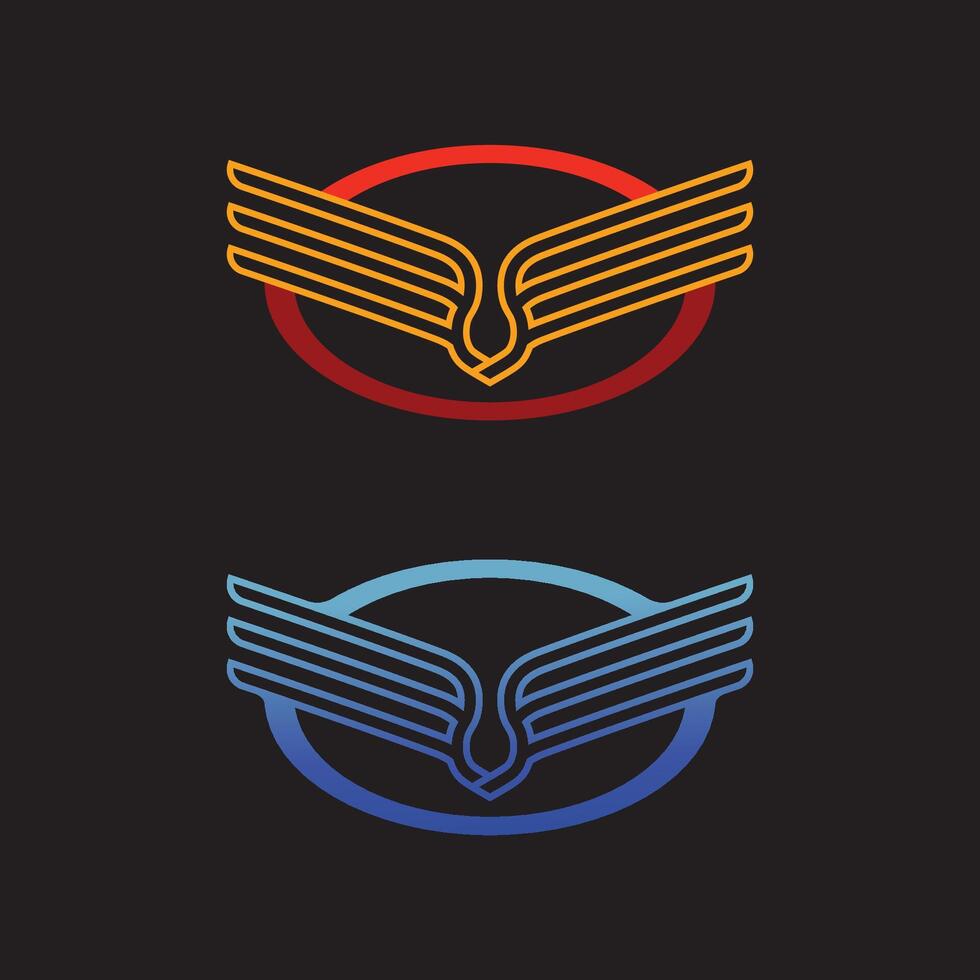 Decorative Wing Emblem for Logo Projects vector