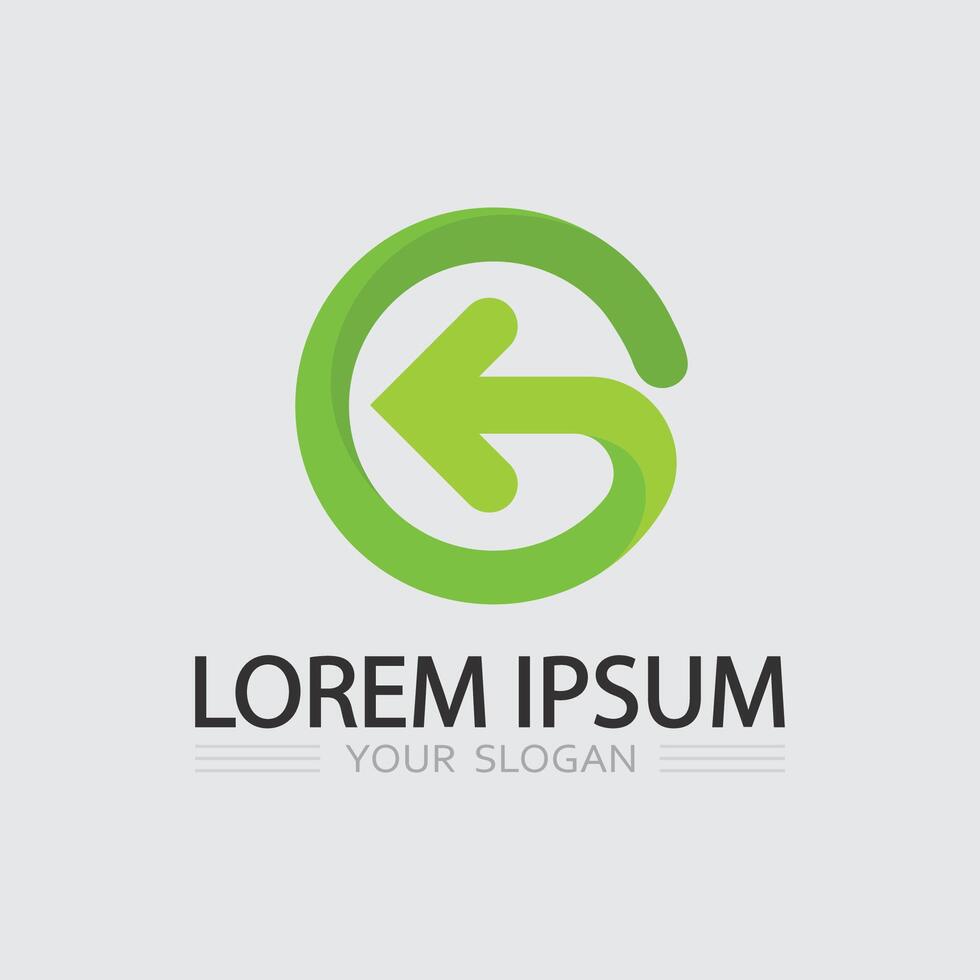 Gradient Arrow Icon for App and Web Interfaces and G letter arrow vector