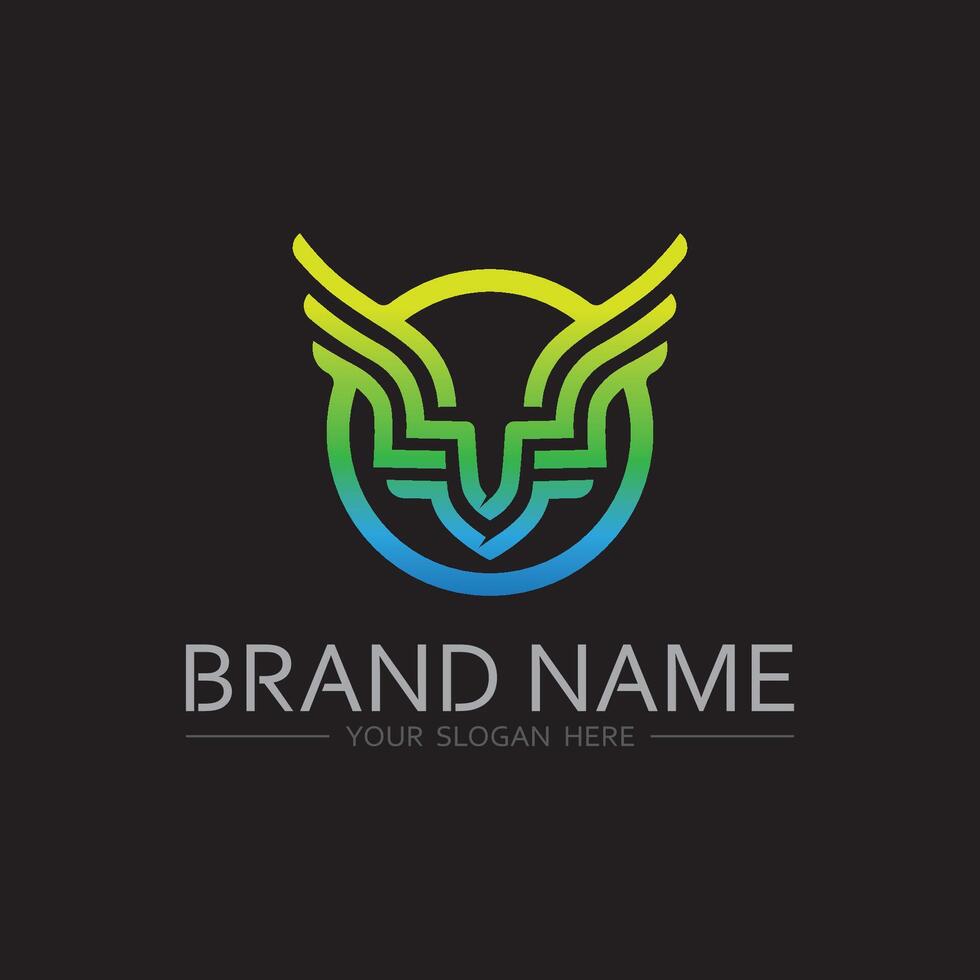 Modern Heraldic Wing Logo on a Black Theme vector