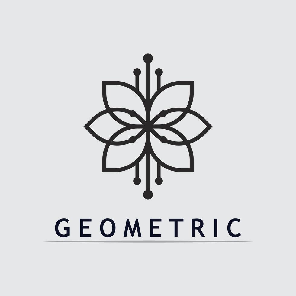 Geometric logo stock icon illustration and Geometric Flower of Life Logo Design vector