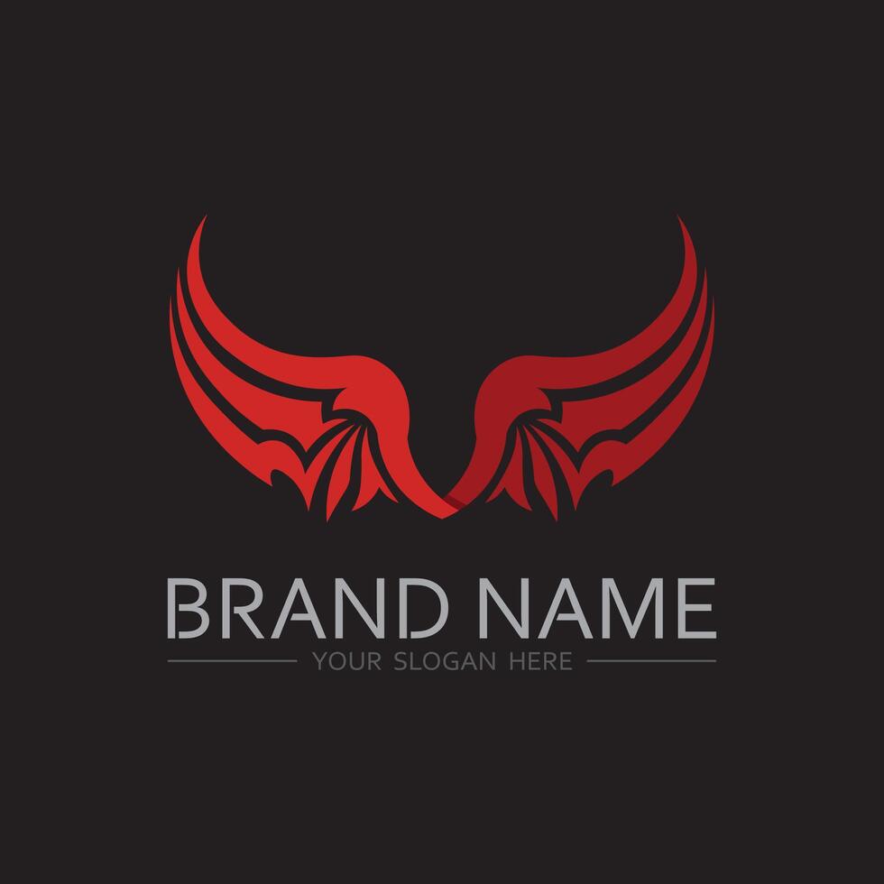 Line Art Wings Symbol on a Dark Theme vector
