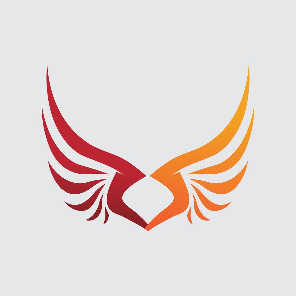 Modern Abstract Feather Wing Icon for Wellness, Yoga, or Natural Products Branding vector