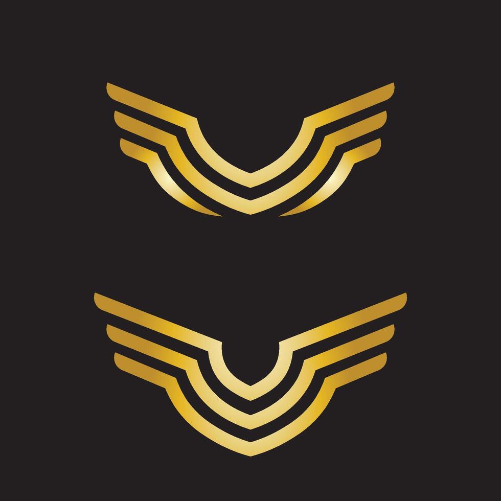 Gold Wings Logo on Dark Surface vector