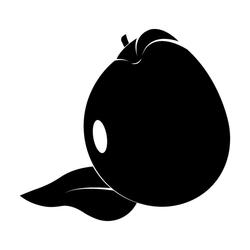 leaves hit by guava black background illustration vector