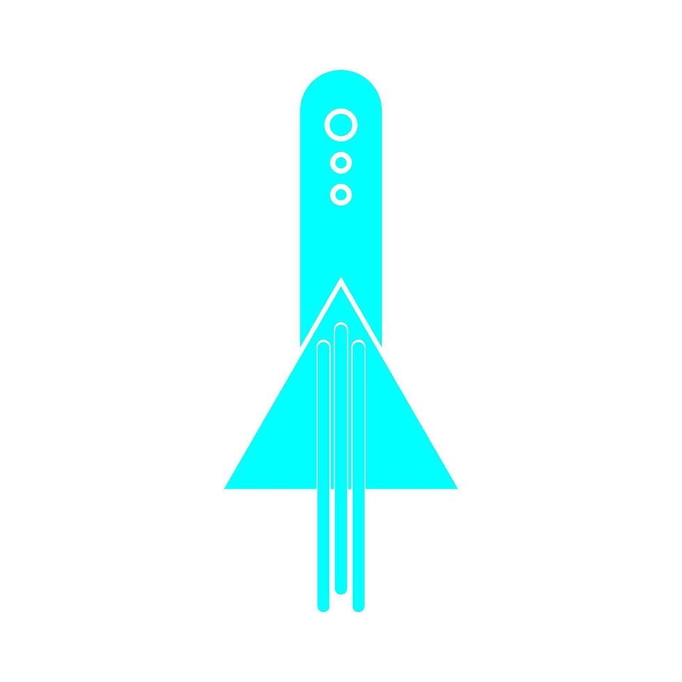triangular flying rocket design vector