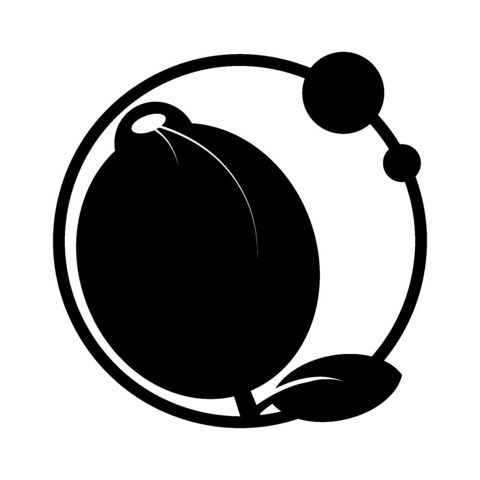 guava circle black background illustration vector