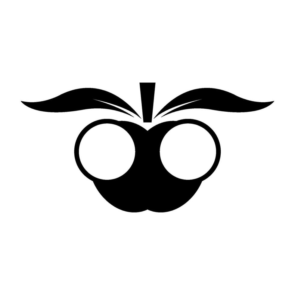 abstract apple glasses monochrome design vector