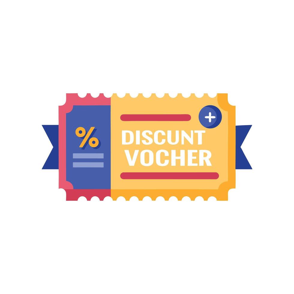 Discount voucher flat illustration on white background vector
