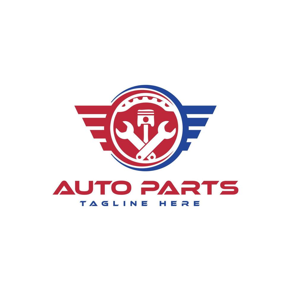 Auto parts logo design modern minimal concept for automotive car parts sell car shop vector