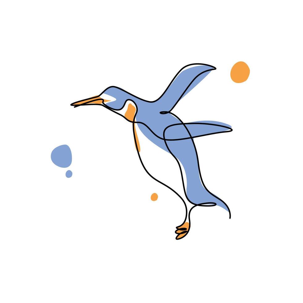 Illustration a pinguin and her hands its cute, design animal concept for wall art print vector