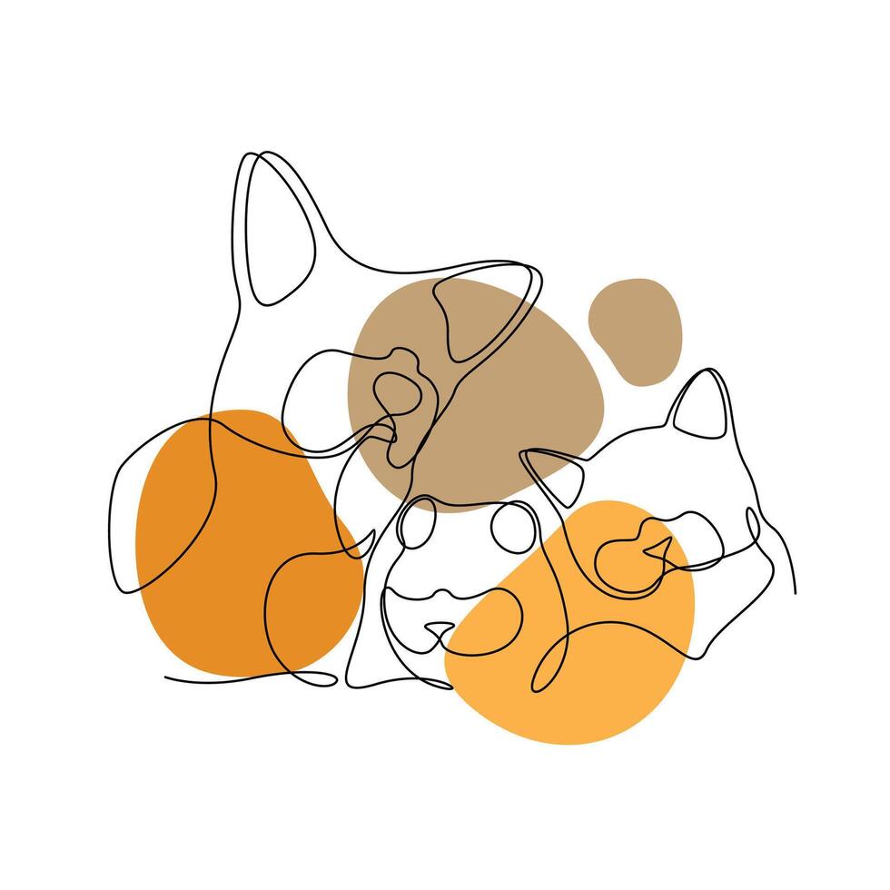 Animal themed home decoration design, design line art printing vector