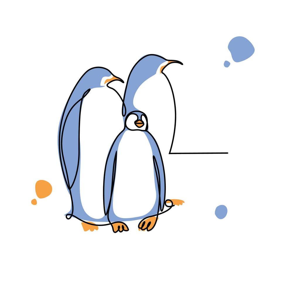 Cute pinguin design for wall art print, pinguin illustration design vector