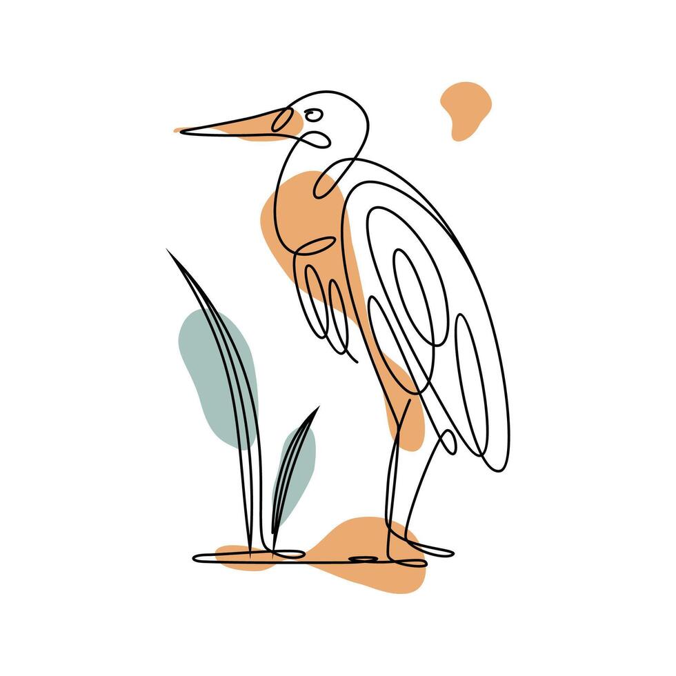 Stork design illustration, stork wall decoration design vector