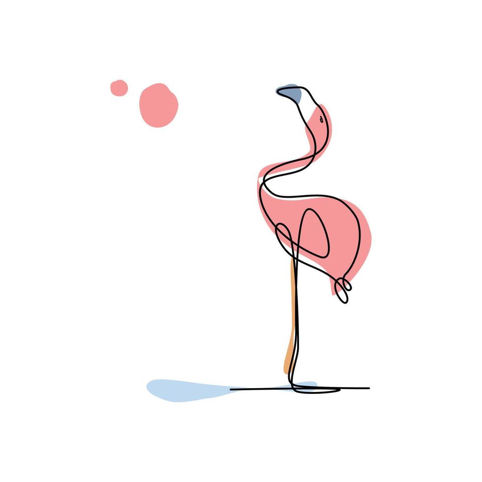 Flamingo wall decoration design concept, cute pink flamingo, wallpaper design vector