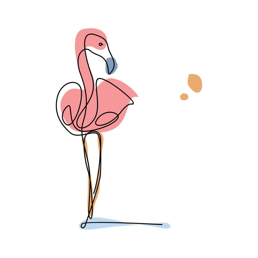 Flamingo bird, fauna wallpaper sticker design, flamingo bird image illustration vector