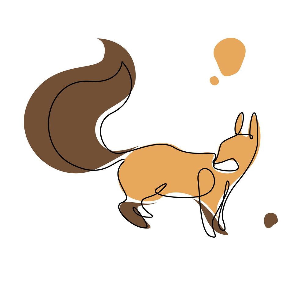 Squirrel illustration as if being chased by something, cute Squirrel home decoration design vector