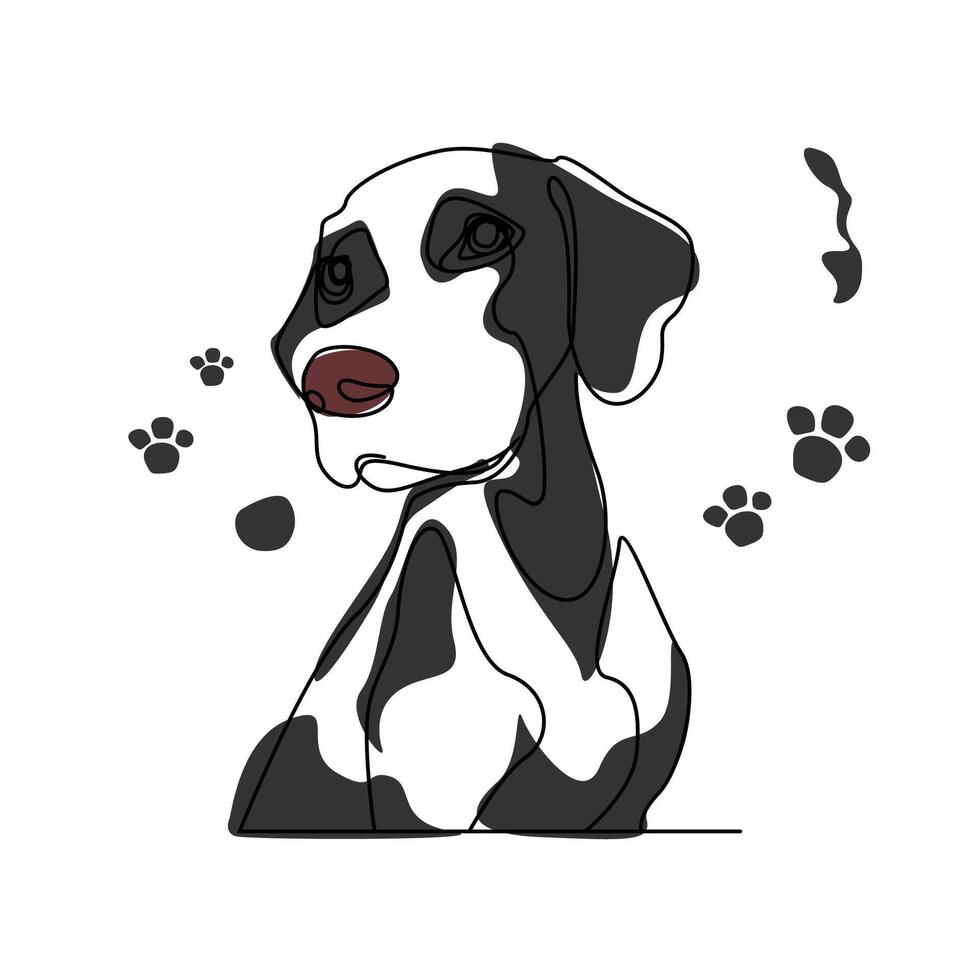 Dog illustration with nuances of sadness and confusion, iconic and beautiful design vector