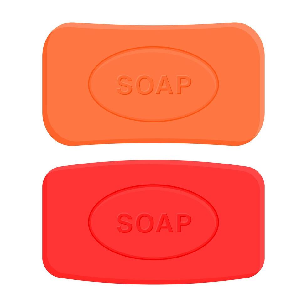Bar Soap Hygiene Item. Soap Bar Body Care on White Background. vector