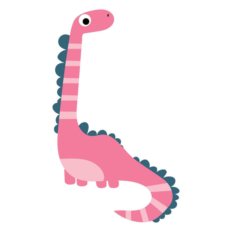 Cute Cartoon Pink Dinosaur Illustration vector